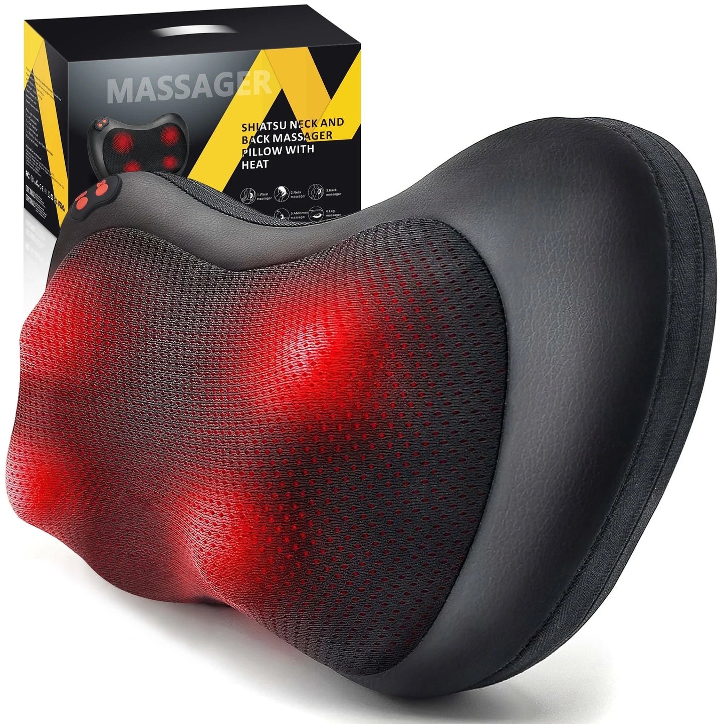 Shiatsu Back Massager with Heat,Deep Tissue Kneading,Electric Back Massage Pillow Neck Massager, Great Gifts for Mother'S Day and Father'S Day
